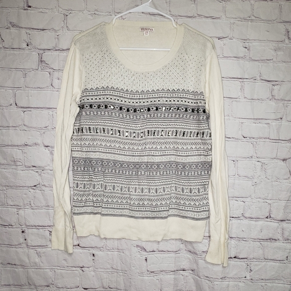 🧡MERONA Embellished Crew Neck Sweater - Picture 1 of 5